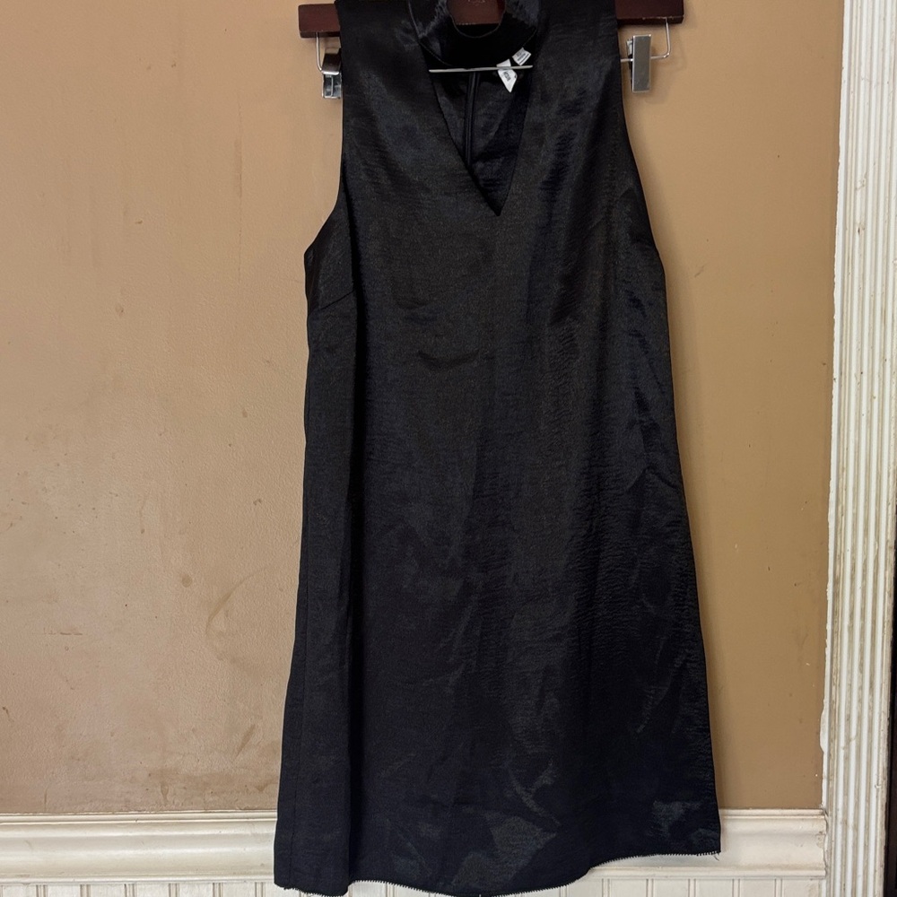 Zara Shimmering Black High-Neck Dress